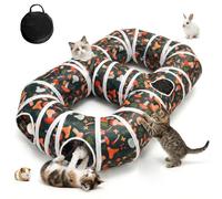 Túnel para gatos para entretenimiento en interiores, tubo de juego para gatos resistente al desgarro con pelota de juego, tubo plegable para mascotas con mirilla interactiva, ideal para gatitos