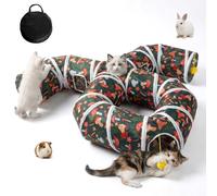 Túnel para gatos para entretenimiento en interiores, tubo de juego para gatos resistente al desgarro con pelota de juego, tubo plegable para mascotas con mirilla interactiva, ideal para gatitos