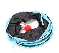 Túnel para Gatos, Tubos Plegables de poliéster para Mascotas, Mirilla Papel, sonajero, Pelota, Juego Feliz con crujido Arrugado Gatito, Conejito, Conejillo Indias, Rata, hámster