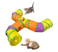 Túnel para gatos - túnel para gatos de interior | Tubo de túnel para gatos | Plegable interactivo Crinkle Pet Rainbow Tube | Túnel de tres vías para casa Interactive Peek Hole Pet Tubes Juguetes para
