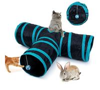 Túnel para gatos, túnel, plegable, juguete para gatitos, cachorros, conejos, interior y exterior (túnel negro de 3 vías)