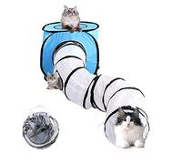 Túnel para Gatos, Wuudi Túneles Extensible Plegable Casa del Laberinto del Juguete para Gato Conejos Cachorro Conejo en Interiores y Exteriores