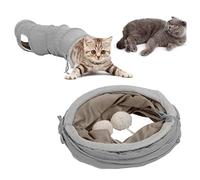 Túnel plegable para gatos, túnel retráctil con diseño en forma de S y bola colgante, tubo espacioso para gatitos y mascotas pequeñas