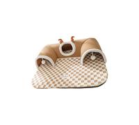 Túnel y cama multiusos para gatos, tela de forro polar suave, juego para relajarse, construcción fuerte, se adapta a varios animales y mascotas