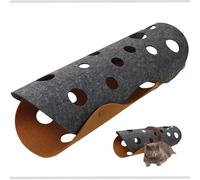 Túnel y Cama Plegable para Gatos con Orificios - Tapete De Juego Interactivo para Mascota con Tubo, Combinaciones Aleatorias (Gris+Marrón)