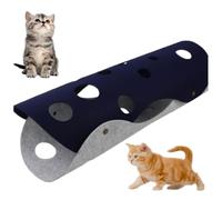 Túneles para Gatos, Cama Plegable con Tubo De Túnel para Mascotas con Orificios, Juguetes para Gatos, Combinaciones Aleatorias, Tapete De Juego para Gatos para Ejercicio Interactivo(Gris+Azul)
