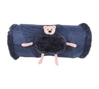Túneles para gatos de interior | Tubo de túnel plegable grande con mirillas, juguete de tela de forro polar suave para gatos y conejos