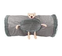 Túneles para gatos de interior | Tubo de túnel plegable grande con mirillas, juguete de tela de forro polar suave para gatos y conejos