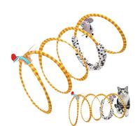 Túneles para gatos, juguetes de resorte para gatos - Juguete interactivo para túneles de gatitos | Suministros para mascotas con tubo de juguete para gatitos, túnel plegable grande para gatos con jugu