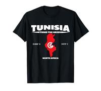 Túnez Diseño de mapa con coordenadas y apodo Camiseta