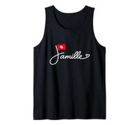 Túnez Famille - Bandera de Túnez Patrimonio Familiar Palabra Arte Camiseta sin Mangas