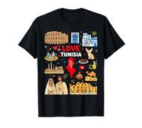 Túnez Patrimonio Cultural Minimal Mapa Gráfico Camiseta