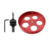 TUNEZ® Sierra perforadora M42 bimetálica con árbol hexagonal y brocas de metal centrado, kit de sierra de corona para madera, metal, yeso y chapa de hierro, tubo de plástico (210 MM)