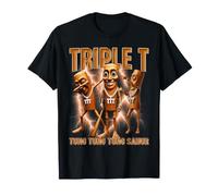Tung Sahur Rap Nombre Lightning Strike Bootleg Estilo Triple T Camiseta