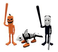 Tung Tung Tung Sahur Halloween Edition (20 cm)+ Tung Tung Tung Scary Edition (19 cm) + Tralalero Tralala Scary Edition (15 cm) - Pack 3 Figuras articuladas Colección Oficial Brainrot - Brain Rot