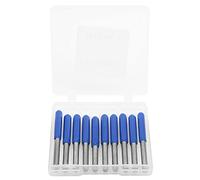 Tungsten Steel Router Bits 3.175mm Shank | 10pcs Milling Cutter Set for Wood Carving / Metal Engraving | 45° Angle, Mirror Grinding, Smooth Finish (45*0.3)