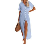 Túnica de playa de lino para mujer, verano, largo: poncho de playa para mujer, verano, algodón, vestido de playa, bikini, cubierta de verano, elegante, traje de baño para playa, camisa/vestido de