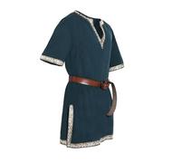 Túnica Medieval para Niños Disfraz de Halloween Niño Renacimiento Guerrero Caballero Camisas Vintage Blusa Niños Cosplay(Sin Cinturón)