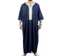 Túnica Musulmana Para Hombres Oriente Medio Jubba Thobe Ropa De Caftán Islámico De Manga Media Árabe Saudí Medio Oriente Para Hombres Caftán Árabe Saudí Ropa De Caftán Islámico