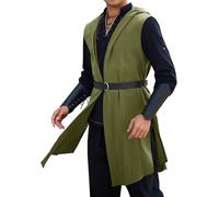 Túnica vikinga para Hombre Camisa renacentista Medieval Disfraz de Pirata Parte Superior para Larp Cosplay Fancy Dress