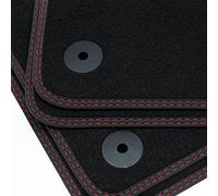 tuning-art BDN298 Alfombrillas para Land Rover Discovery 3 2004-2009 Double Couture, Costura:2X Rojo