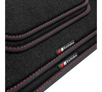 tuning-art BEF814 Alfombrillas para Opel Zafira Tourer C 2011-2021, Costura:Rojo. Deluxe Terciopelo