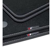 tuning-art BEF964 Exclusive-Line Alfombrillas para Mercedes Clase C W204 / S204 año 2007-2014, Costura:Plata