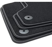 tuning-art V202 Exclusive Alfombrillas para VW Golf 5 Golf 6 Scirocco 3 III, Costura:Plata
