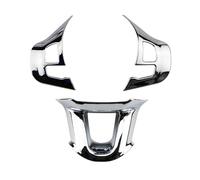 tuning coche Para Peugeot 2008 208 2014-2018 3 unids/set decoración del volante del coche pegatina embellecedora de cubierta decoracion coche(Glossy Silver)