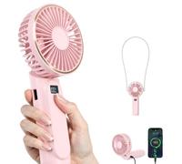 TUNISE Ventilador Portátil Recargable 4000mAh - Ventilador de Cuello/Mano USB-C IPX4, 6 Velocidades Silencioso 20dB, mini ventilador portatil 180° para Viajes/Oficina/Playa