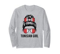 Tunisian Girl Tunisia Bandera Nacional Espíritu Favorito Cheer Manga Larga