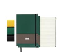 TUNJILOOL 2 Pack Cuaderno A6 con Líneas - Tapa de Cuero, 192 Páginas Papel Grueso 80GSM, Banda Elástica y Bolsillo Interior para Escribir, Notas de Oficina, Material Escolar