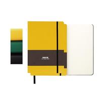 TUNJILOOL 2 Pack Cuaderno A6 con Puntos - Tapa de Cuero, 192 Páginas Papel Grueso 80GSM, Banda Elástica y Bolsillo Interior para Planificación Creativa, Bocetos y Notas Diarias