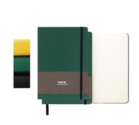 TUNJILOOL 2 Pack Cuaderno A6 con Puntos - Tapa de Cuero, 192 Páginas Papel Grueso 80GSM, Banda Elástica y Bolsillo Interior para Planificación Creativa, Bocetos y Notas Diarias