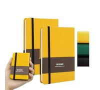 TUNJILOOL 2 Pack Cuaderno A7 con Puntos - Tapa de Cuero, 192 Páginas Papel Grueso 100GSM, Banda Elástica y Bolsillo Interior para Planificación Creativa, Bocetos, Notas Diarias