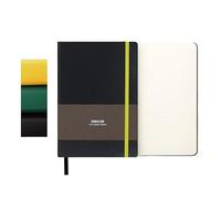 TUNJILOOL Cuaderno A5 con Puntos - Tapa de Cuero, 192 Páginas Papel Grueso, Banda Elástica y Bolsillo Interior para Planificación Creativa, Bocetos, Notas Diarias (Negro)
