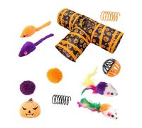 Tunnel pour Chat d'Halloween - Ensemble de jouets à 3 voies, Canal interactif | Jouets amusants Bell Ball pour chaton, Ensemble de jouets Halloween, Parfait pour Les Chats actifs, décoration d'i
