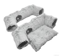 Tunnelbett Für Katzen - Rechteckiger Plüsch Katzentunnel Mit 4 Zugängen | Spielhöhle Und Katzenbett 2 In 1 | Für Balkon Wohnung Haushalt Schlafzimmer Wohnzimmer Innenbereich, 102x84x26cm