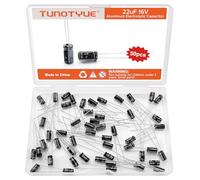 TUNOTYUE 50 Piezas 22uF 16V Condensador Electrolitico, Condensadores Electrolíticos de Aluminio, para TV, Monitor LCD, Radio, Estéreo, Juego