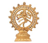 TUNTUN ENTERPRISES Estatua de latón de Lord Nataraja Dancing Shiva con detalles (21 cm)