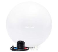 Tunturi Pelota de fitness anti estallido con bomba - pelota de yoga de 75 cm - Pelota de pilates - Balón de embarazo - 220 kg de peso del usuario - Incluye aplicación de entrenamiento - Blanco