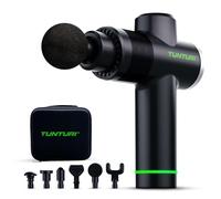 Tunturi Pistola de masaje MG40 - Masajeador con mango múltiple - Incluye 6 cabezales y estuche - Extra potente y silencioso - Incluye aplicación