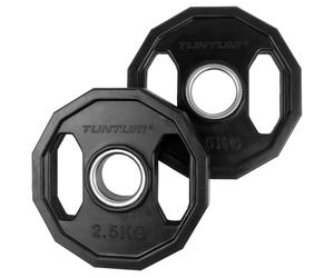 Tunturi Weight Plates Discos Olímpicos Goma 2,5kg (Juego 2 Unidades), Unisex Adulto, Black, 1