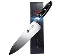 TUO Cuchillos Cocina, Cuchillo Chef Ultra Afilado de 20 cm, Cuchillos Cocina Profesional de Acero Inoxidable con Alto Contenido de Carbono, Mango ergonómico de Pakkawood, Serie Black Hawk