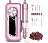 TUOBEO Kit de lima de uñas eléctrica de 45000 rpm, juego profesional de limas de uñas electrónico, inalámbrico, portátil, recargable, de gel acrílico, herramienta de manicura de pedicura con 11 puntas