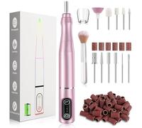 TUOBEO Kit de lima de uñas eléctrica inalámbrica recargable profesional, kit de lima de uñas de gel acrílico portátil, herramienta de manicura de pedicura, 11 bits, 56 bandas de lijado para el hogar