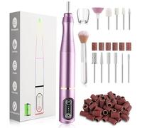 TUOBEO Kit de lima eléctrica recargable con taladro de uñas inalámbrico, removedor de esmalte de uñas de gel acrílico profesional, máquina de manicura y pedicura, juego portátil con 11 brocas, 56
