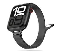 Tuocal Metal Magnetisch Kompatibel mit Apple Watch Armband 38mm 40mm 41mm 42mm 44mm 45mm 46mm 49mm Slim Milanaise Loop Mesh Apple Watch Armband für iWatch Serie 10 9 8 7 6 5 4 3 2 1 SE, Schwarz