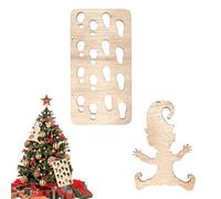 Tuofang 2pcs Plantillas Huellas Gnomo, Plantilla Huellas Elfo Navidad, Reutilizable Plantilla Huella Navidad, Plantillas Navidad Madera Accesorios, Aplicable a Decoración Casa Navideña (2)