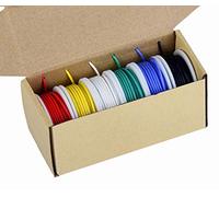 TUOFENG Cable de calibre 20 AWG para electrónica, kit de instalación de cable de colores. Cable de silicona flexible. Bobinas de 7 m de cada color, cable aislante de 600 V